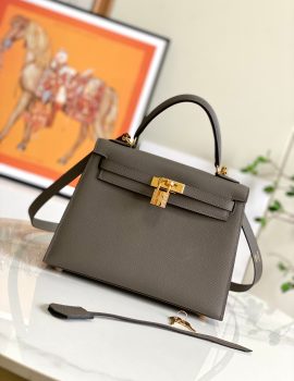 Hermès Epsom Mini Kelly Sellier in Etain