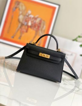 Hermès Epsom Mini Kelly Sellier 20 Black