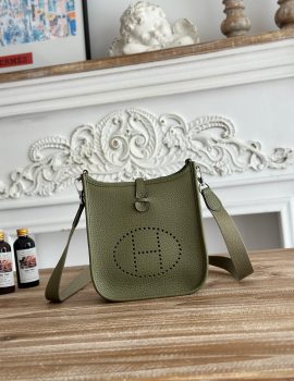 Hermès Taurillon Maurice Amazone Evelyne TPM in Vert Olive and Sauge