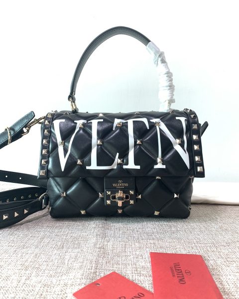 Valentino Medium VLTN Candystud Soft Lambskin Top Handle Bag