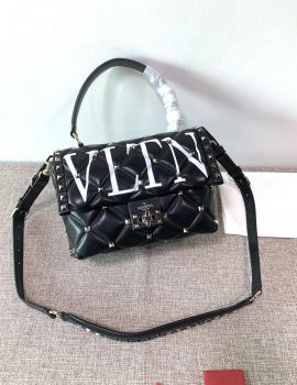 Valentino Medium VLTN Candystud Soft Lambskin Top Handle Bag
