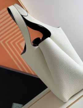 Prada Small Leather Tote Bag White