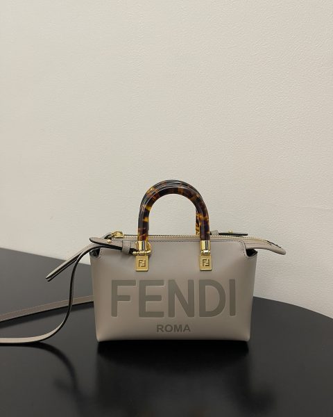 Fendi Vitello King Plexiglass Logo Mini By The Way Bag – Tortora