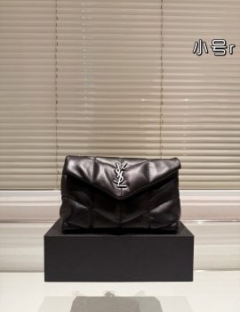 Yves Saint Laurent Toy Puffer in Lambskin Black