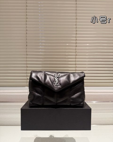 Yves Saint Laurent Toy Puffer in Lambskin Black