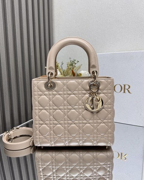 Dior Medium Lady Dior Bag Powder Beige Cannage Lambskin